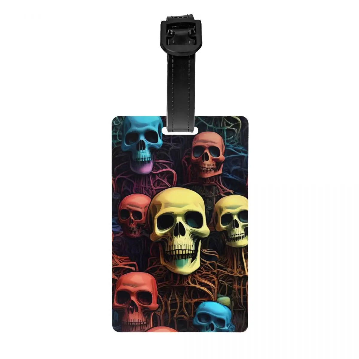 Custom Evil Hands Skull Luggage Tag Privacy Protection Halloween Gothic Skeleton Baggage Tags Travel Bag Labels Suitcase