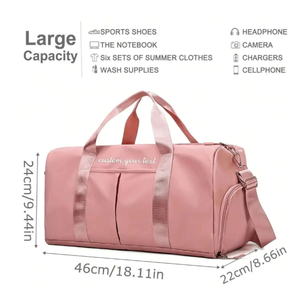 Personalized Name Duffel Bag, Mothers Day Gifts, Cute Overnight Bag for Her, Custom Weekender Bag, Travel Bag, Initial Gym Bag