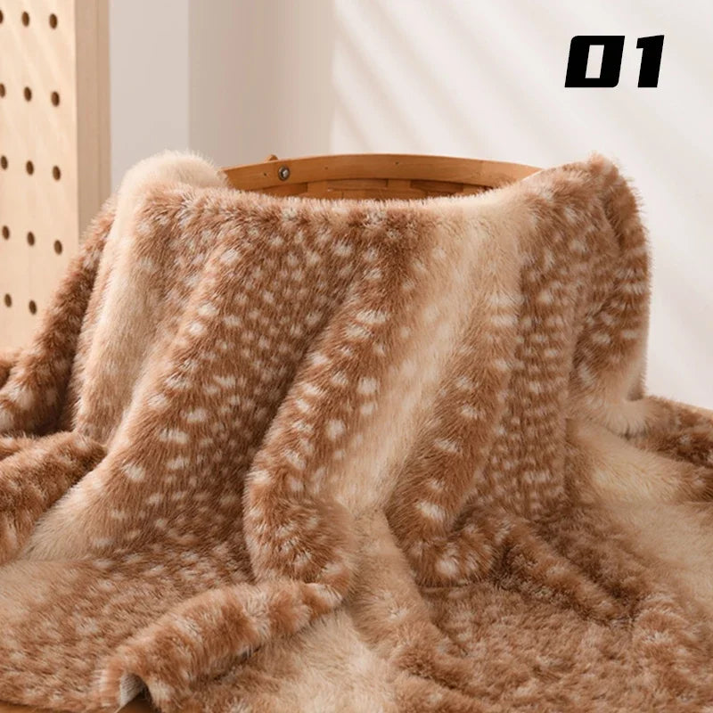 Eco-Friendly Faux Mink Fur Fabric 50x160cm Deer Zebra Leopard Animal Print DIY Craft Material for Clothing Bags Dolls