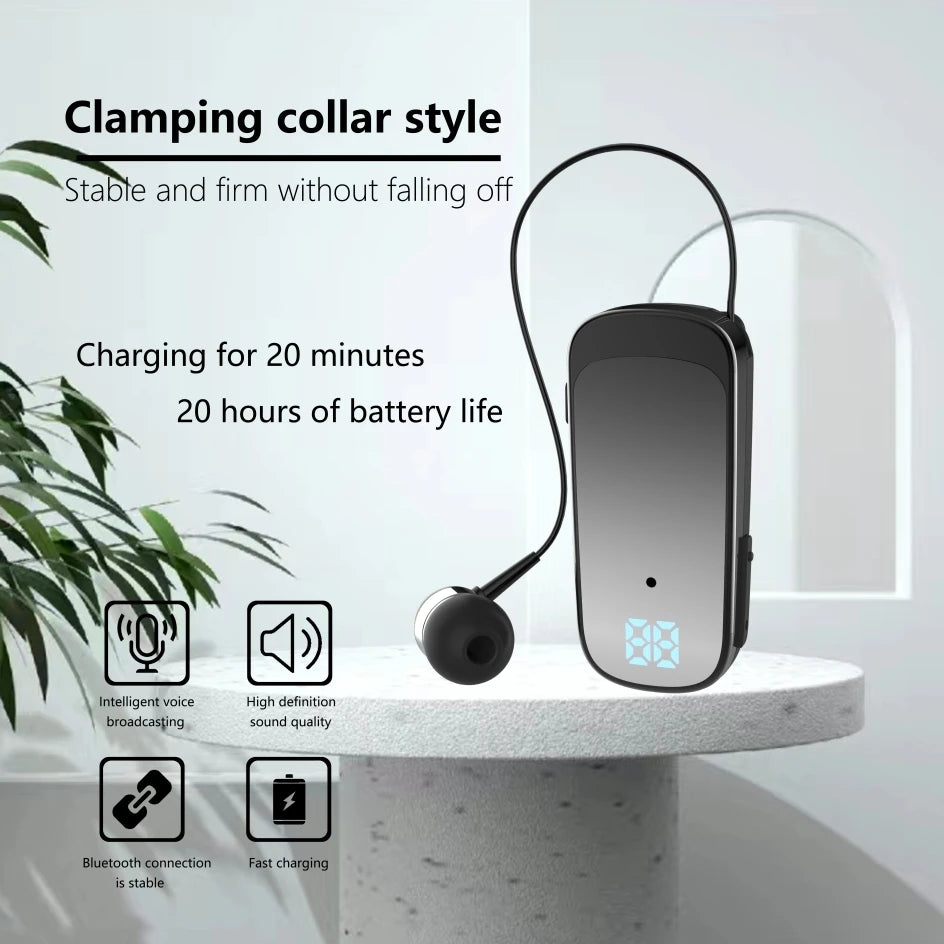 K65 20 Hours Work Time Mini Wireless Bluetooth Headset handsfree Call Remind Vibration Sport Clip Driver Earphone F920 K55 F580