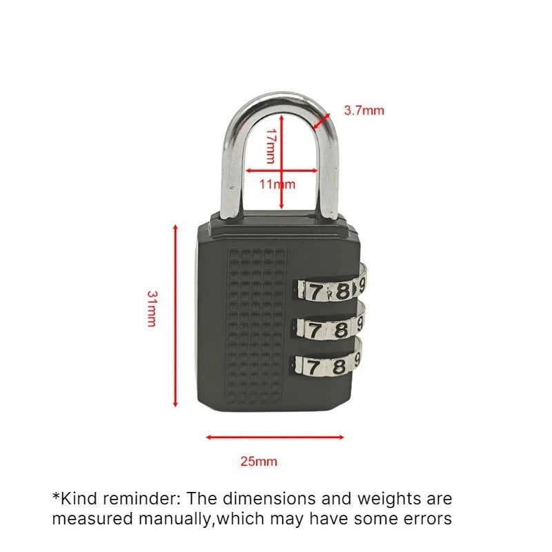 1PC Waterproof Rustproof Security Combination Padlock Anti Theft Resettable Code Lock for Travel Luggage Gym Locker Storage Box