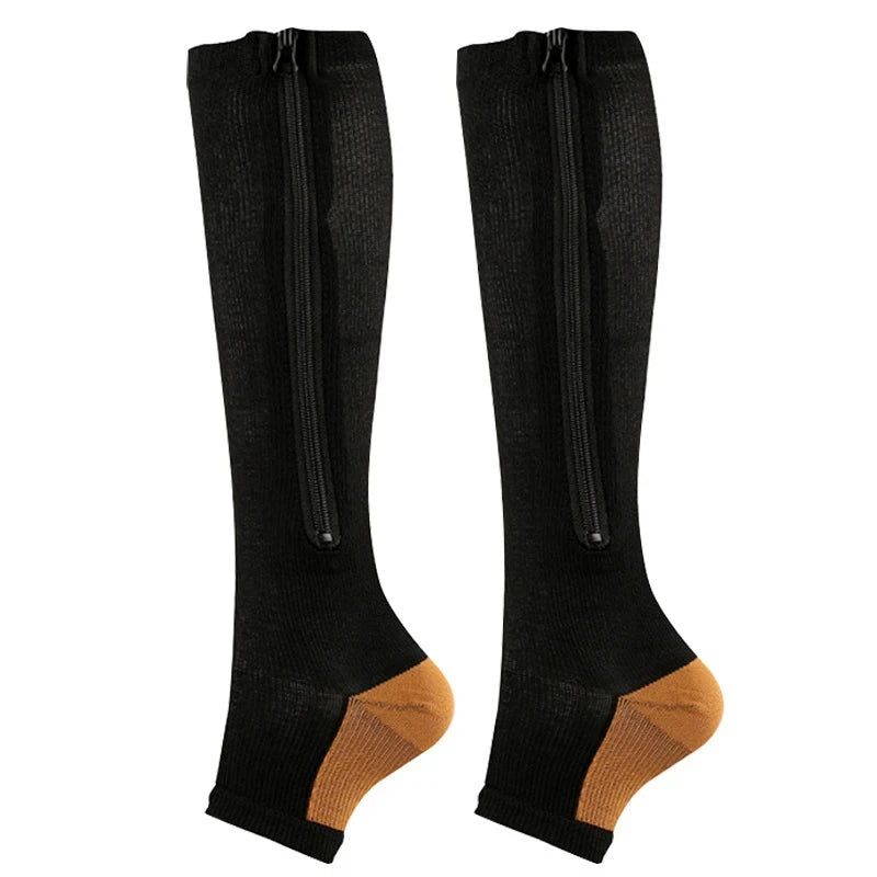 Zipper Compression Socks Medical Varicose Diabetes Swelling Sports Socks Men's Outdoor Running Cycling Glof Women's Stockings