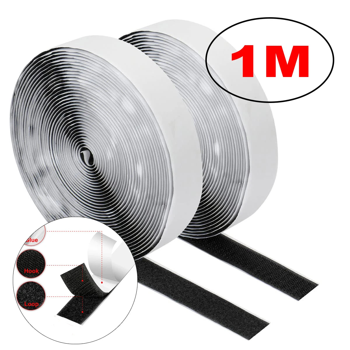 1-25M Velcros Self Adhesive Hook and Loop Fastener Tape House Diy Magic Tap Auto Double Sided Roll Strong Glue Home Strap Strips
