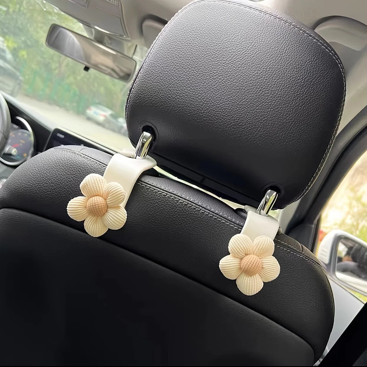 Lovely Multi-functional Flower Car Seat Back Hook,Temperament Flower Seat Back To Store Car Supplies