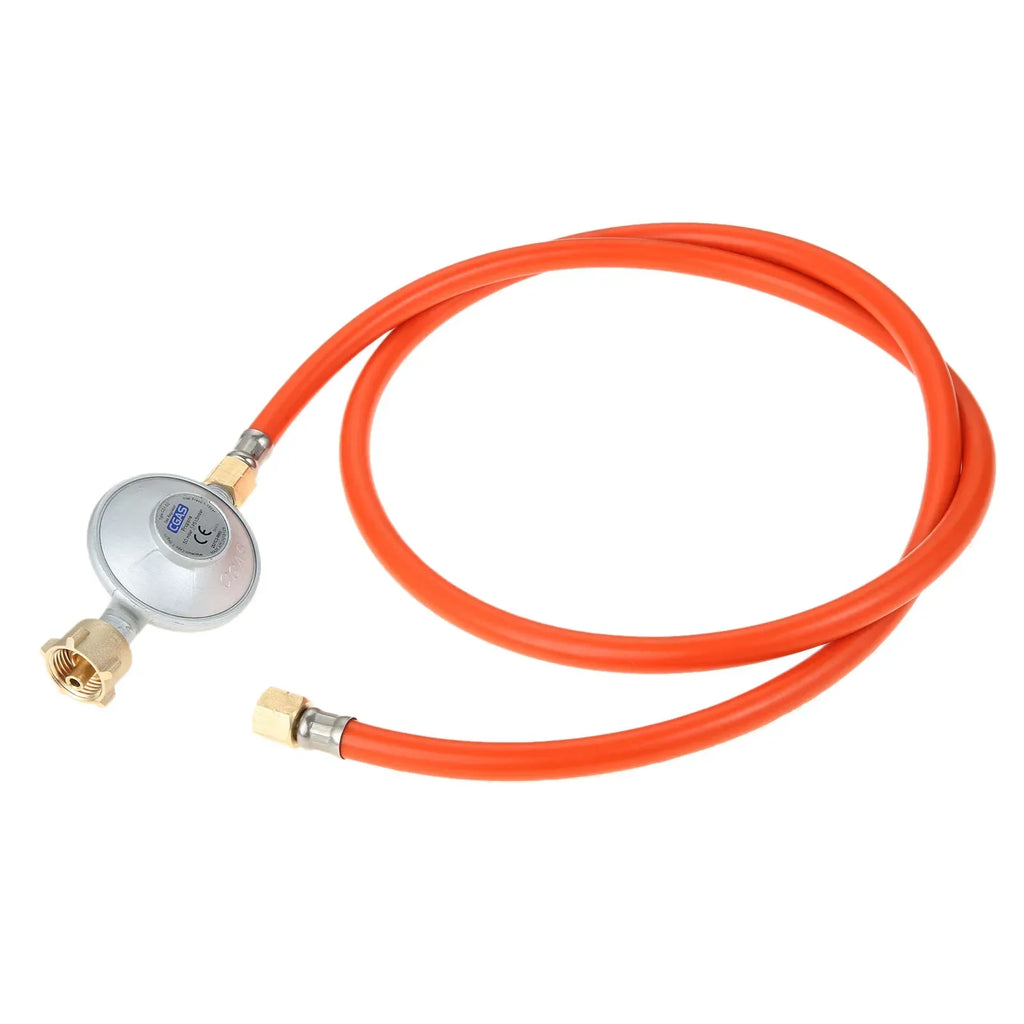 Gas Hose 150cm Pressure Reducer 50mbar Regulator Set with Transition 1/2" R X 1/4" Lks Adapter for LPG BBQ Gas Grill Gas Cooker