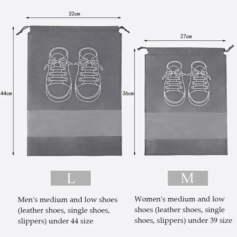 10pcs Shoes Storage Organizer Bags Non-woven Travel Portable Closet Bag Waterproof Pocket  Storage Bag Closet Organizer