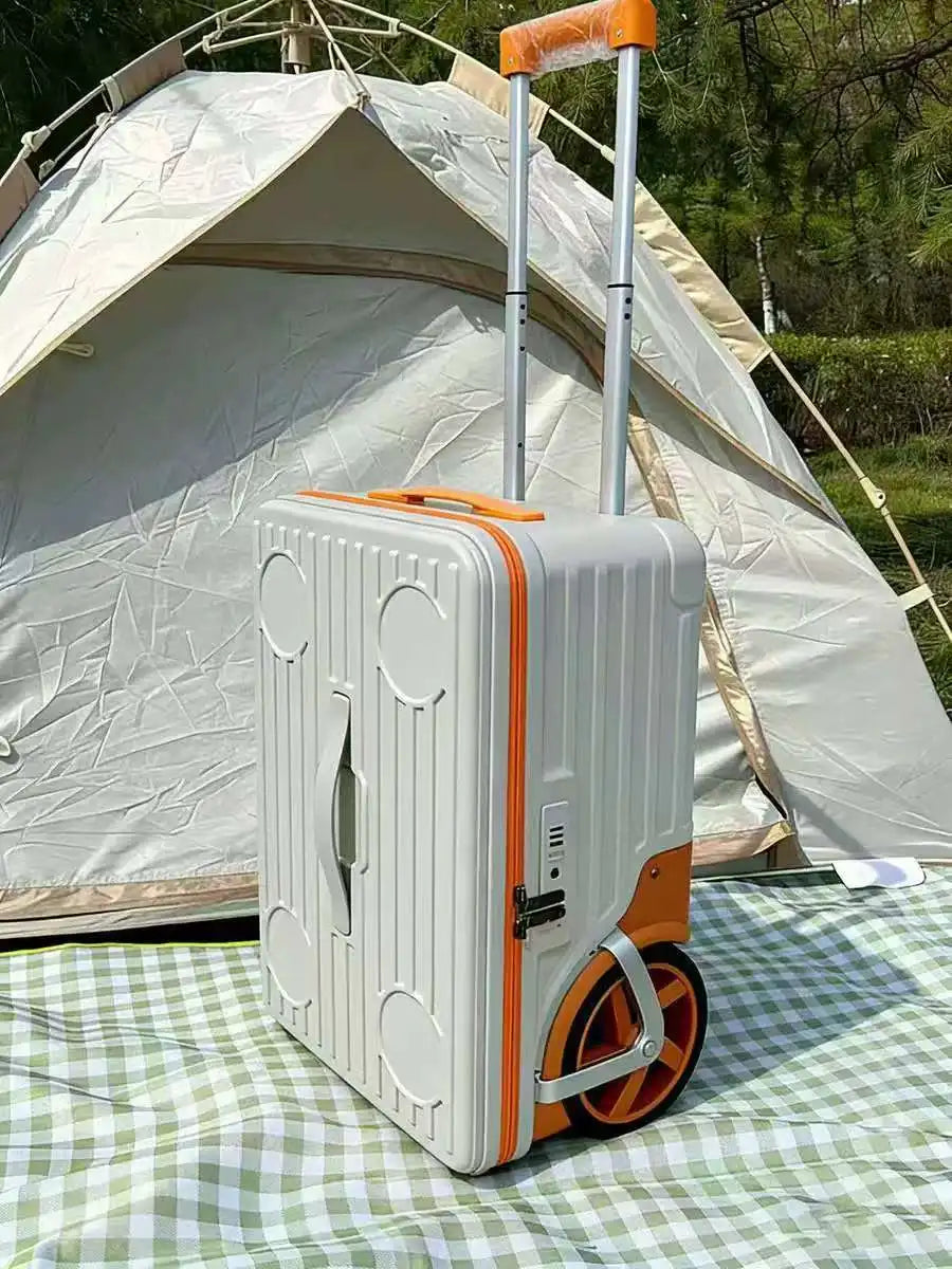 Side Opening Luggage Compartment with Oversized Wheels Large Capacity Travel Suitcase Travel Suitcase on Wheels