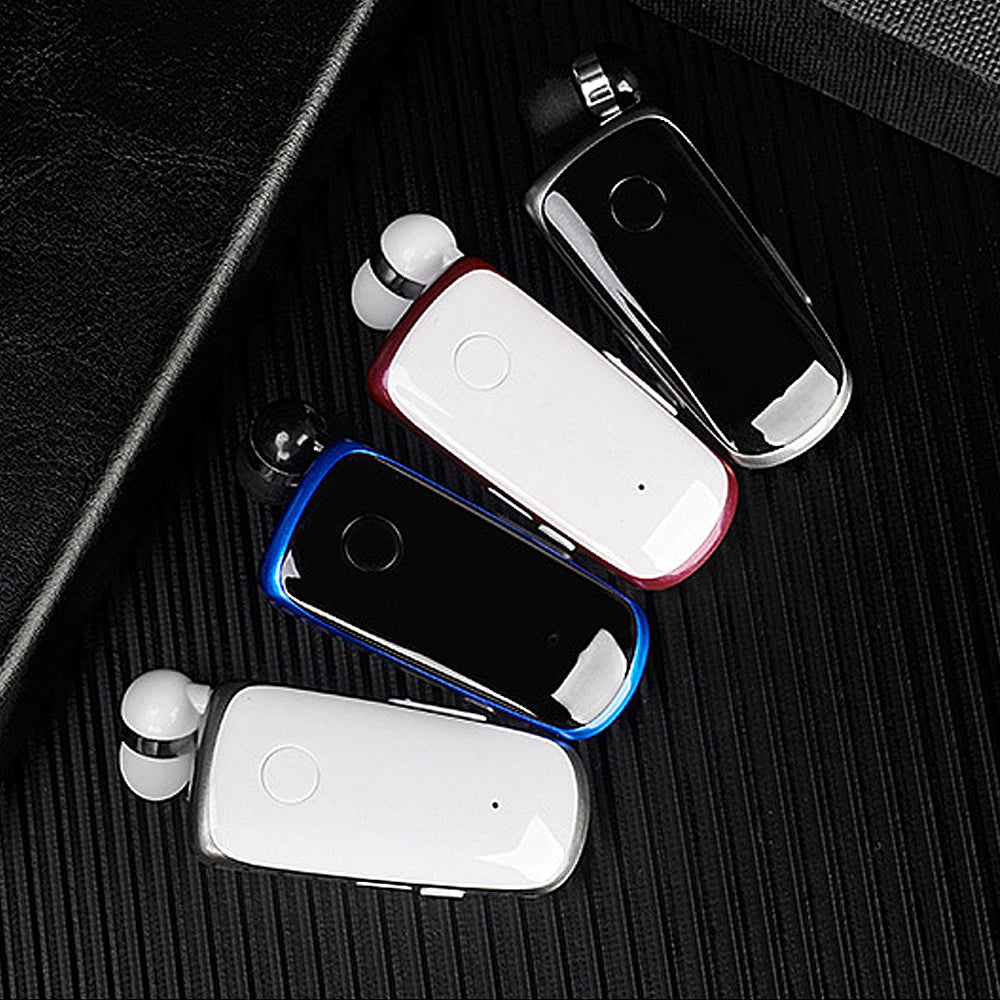 Lavalier K39 Mini Wireless Bluetooth Headset Earbuds with Microphone In-Ear Vibrating Alert Wear Clip Hands Free Earphones
