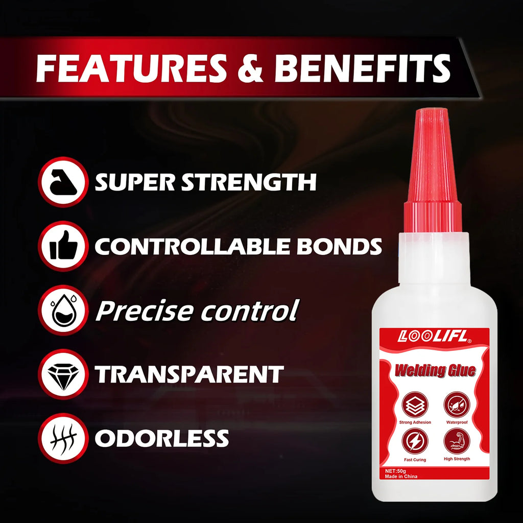 LOOLIFL 8PCS 50g Super Welding Glue,Universal High Strength Oily Adhesive Glue For Plastic Wood Ceramics Metal Soldering Agent