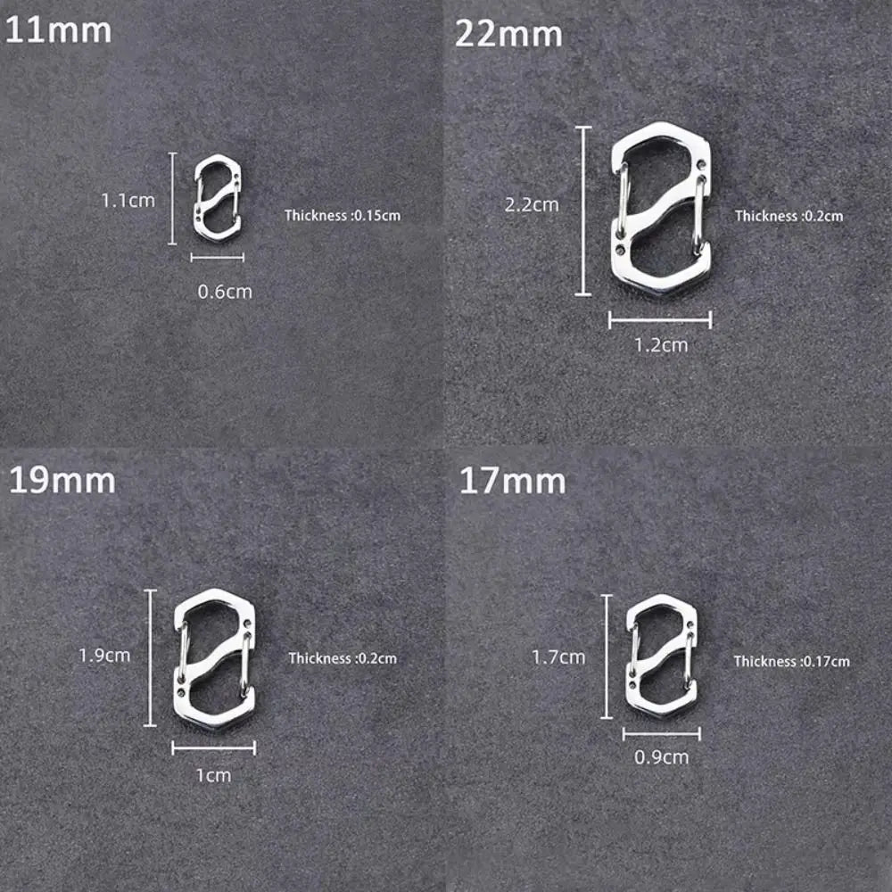 10PCS Stainless Steel Backpack Buckle Silver S Type Carabiner with Lock Handmade Necklace Clasps Jewelry Accessories