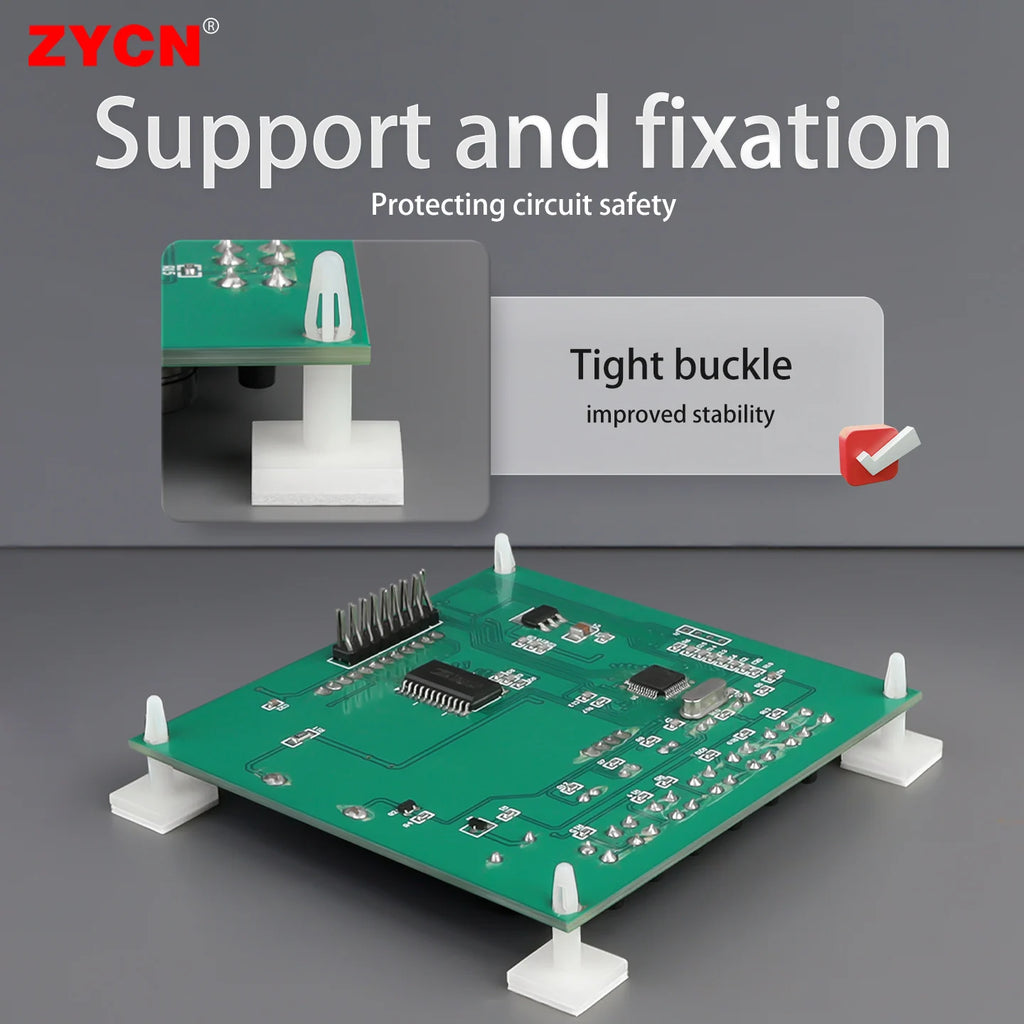 100PCS HC-5/6 Nylon Plastic Stick Fixed Clip PCB Module Spacer Standoff Lock Snap-In Adhesive 3MM Hole Support Isolation Column