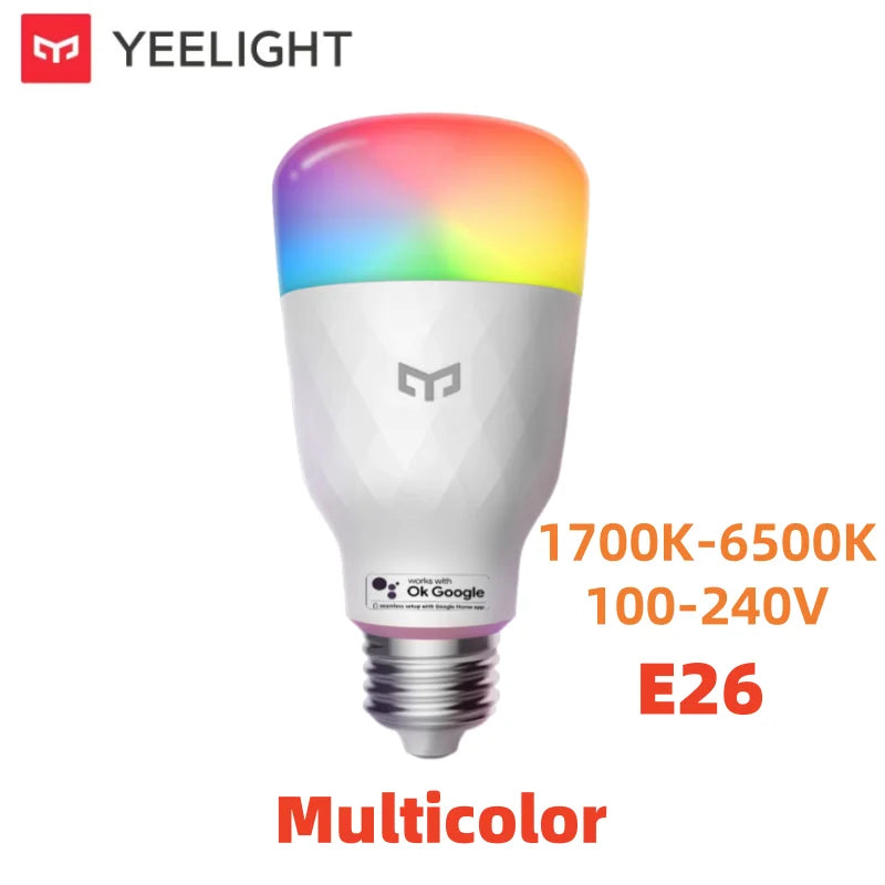YEELIGHT Smart LED Bulb Colorful M2 Bluetooth Connection E26/E27 Dimmable 1700K-6500K Voice Control Compatible with Google Home