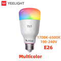 YEELIGHT Smart LED Bulb Colorful M2 Bluetooth Connection E26/E27 Dimmable 1700K-6500K Voice Control Compatible with Google Home