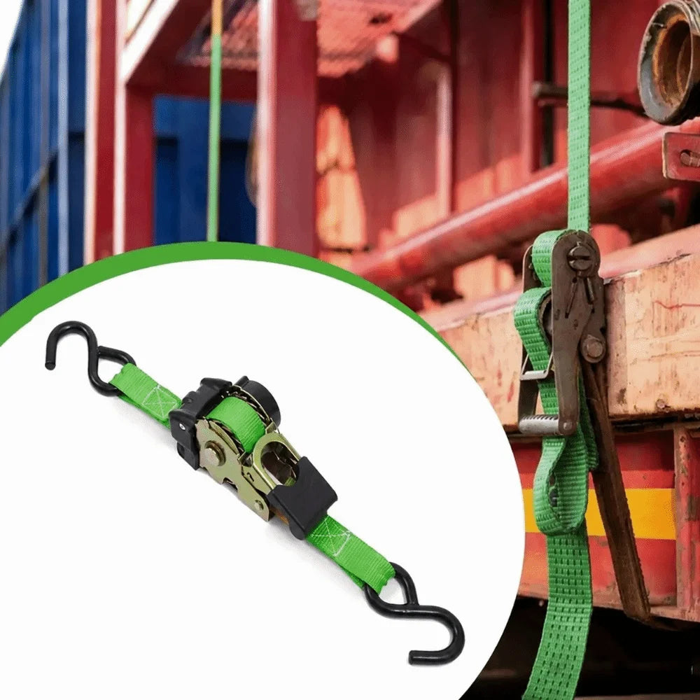 Sturdy Webbing Retractable Ratchet Tie Down Straps Solid Ratchet Structure Automatic Retraction Design Heavy Duty Cargo Straps