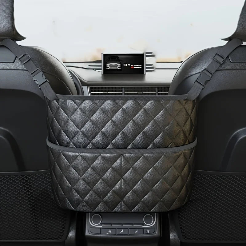 1pc Large Capacity Car Seat Back Organize- Storage Mesh Bag with Hanging Mount, Lightweight Auto Interior Accessory Organizer