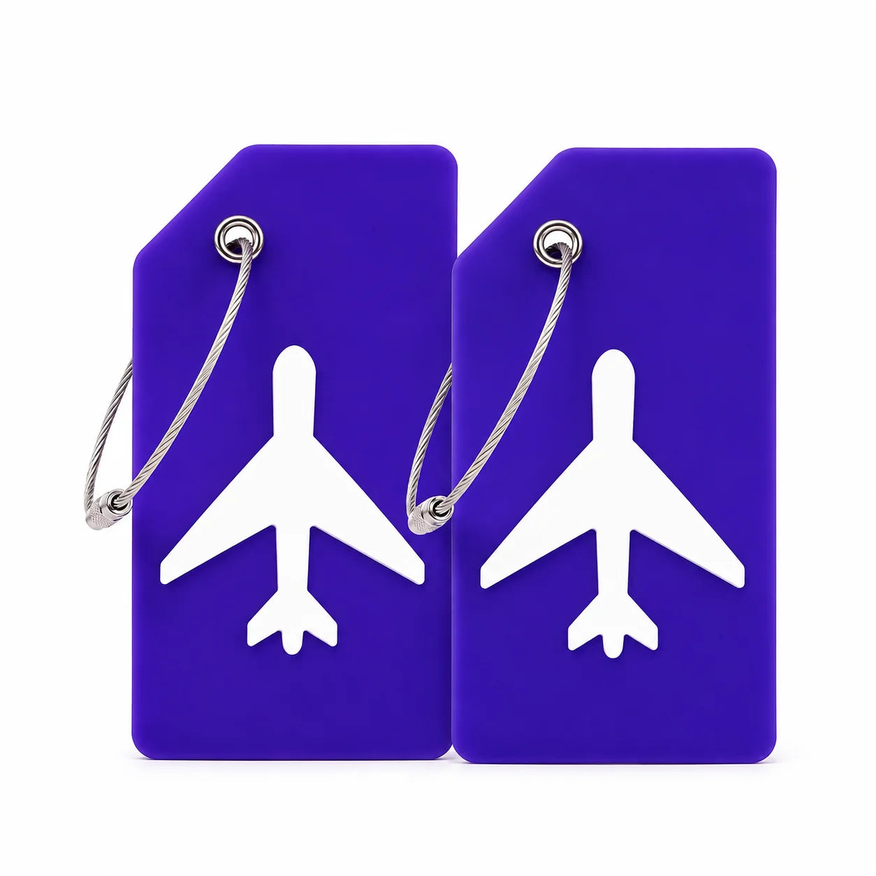 2/5PCS Silicone Travel Luggage Tag Airplane Design Suitcase Bag Identifier Bright Color with Steel Wire Loop Name Card Daily Use
