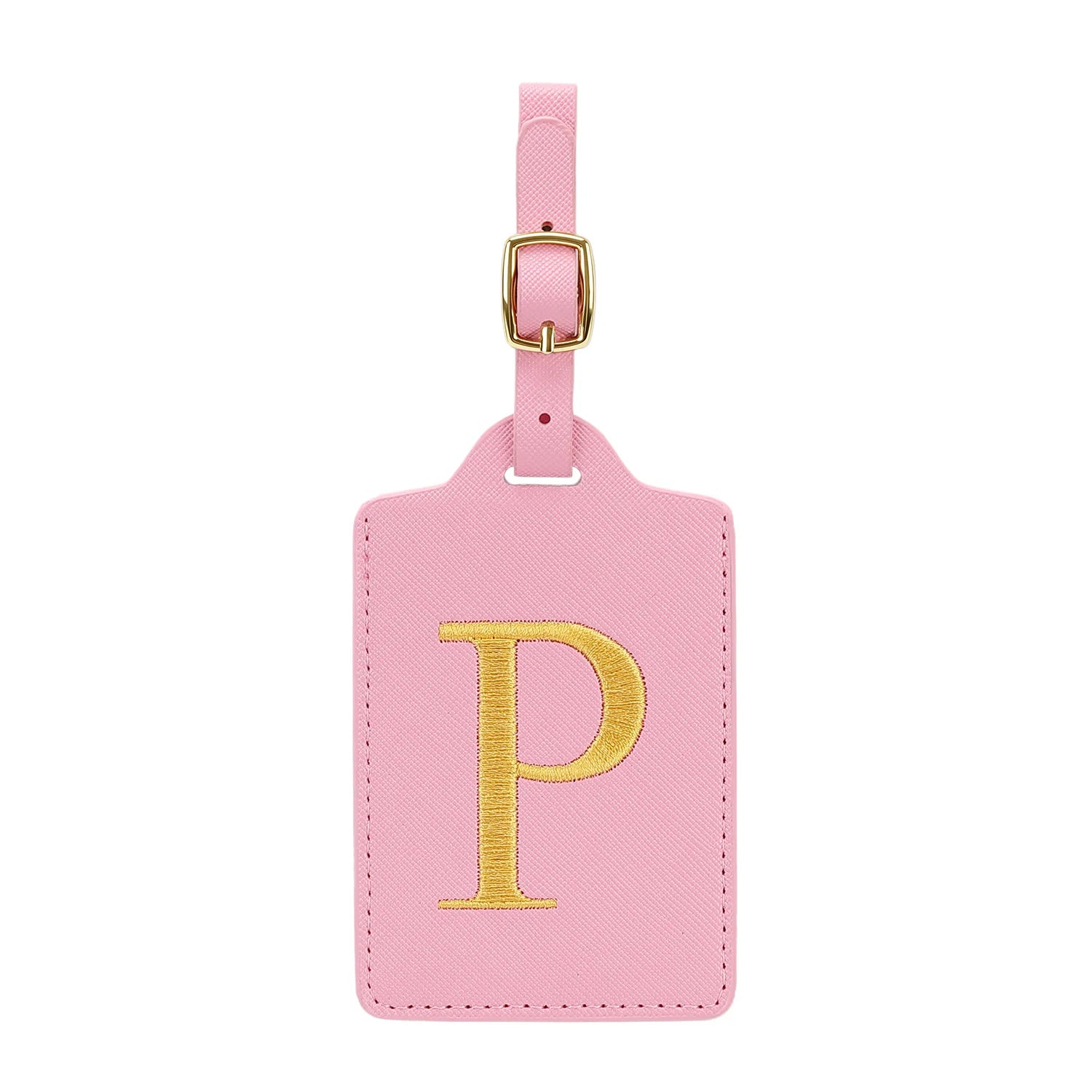 MIYIN 26 letters Luggage Tags for Suitcases PU Leather Privacy Protection Bag Tags Travel Accessories Essential, Pink