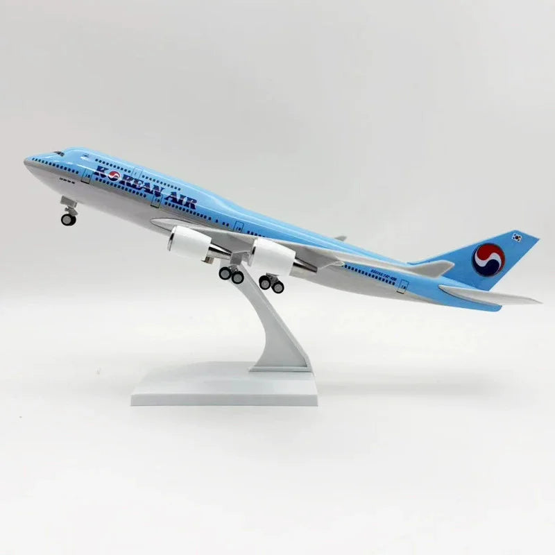 747 korean air 30cm Resin Replica Miniature Airplane Model Collection toys aircraft for children plane model Simulation Gift