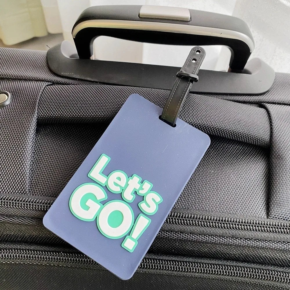 Creative Silicone Luggage Tag Letter Style Durable Bag Tag Waterproof Lightweight Name Address Label