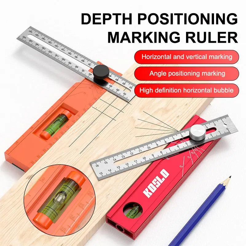 【xxx】Marking Protractor Multi Angle Ruler Foldable Depth Measuring Tool Gauge For Woodworking Leveling Posit[S14]