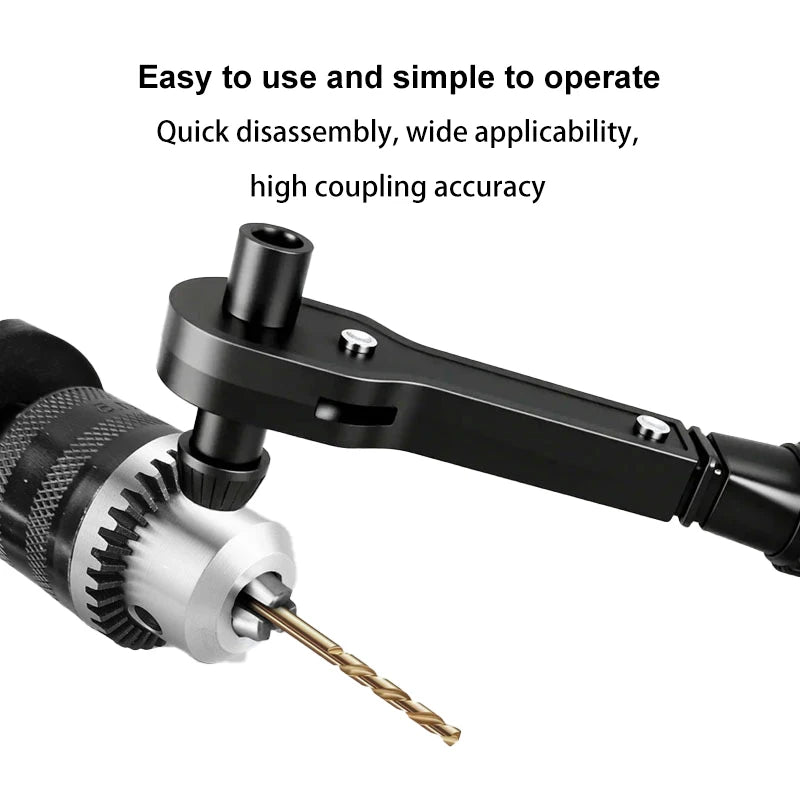 Black H-Shaped Drill Chuck Ratchet Key Wrench 2-in-1 Multi-Specification 1.5-16mm Hand Tool for Home Improvement