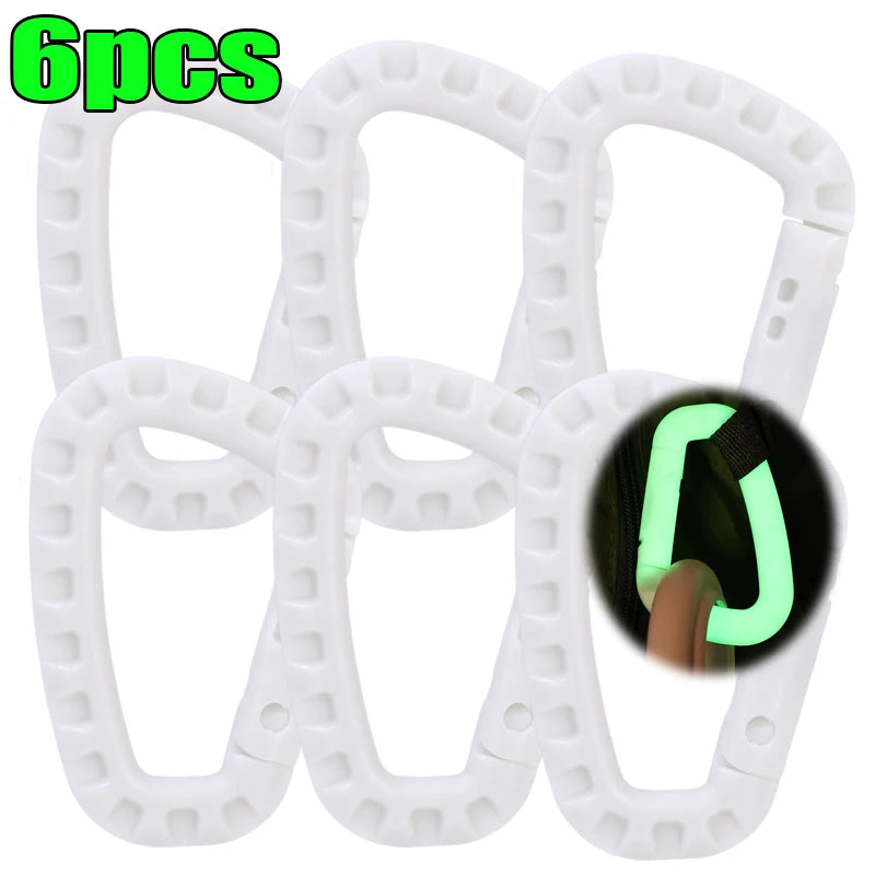 Luminous Lightweight Hook Glow in The Dark Outdoor Climbing Camping Backpack Tactical Hanging Buckle Ring D EDC Equipment Tools