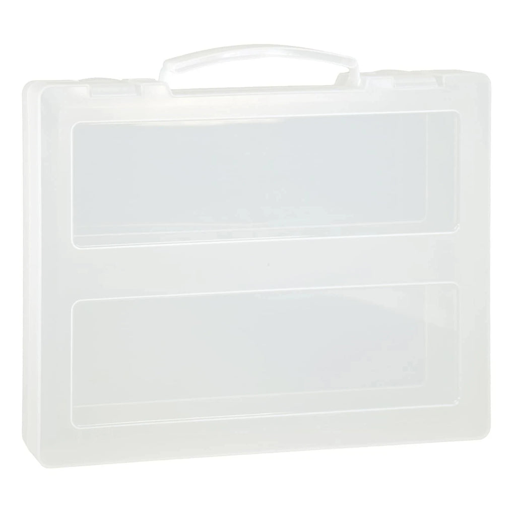 Portable Project Box with Handle – Transparent File Storage Container (8.5 x 11 Inches / A4 Size) – Scrapbooking Organizer