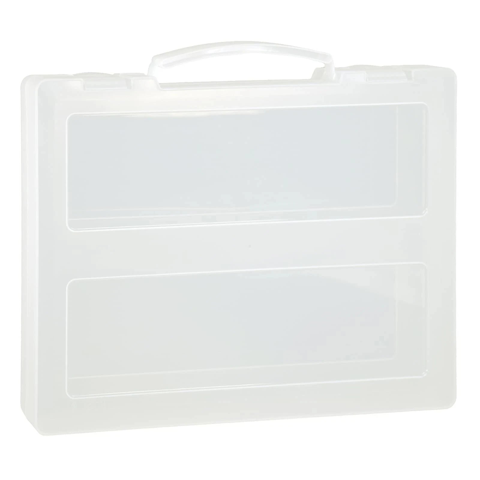 Portable Project Box with Handle – Transparent File Storage Container (8.5 x 11 Inches / A4 Size) – Scrapbooking Organizer