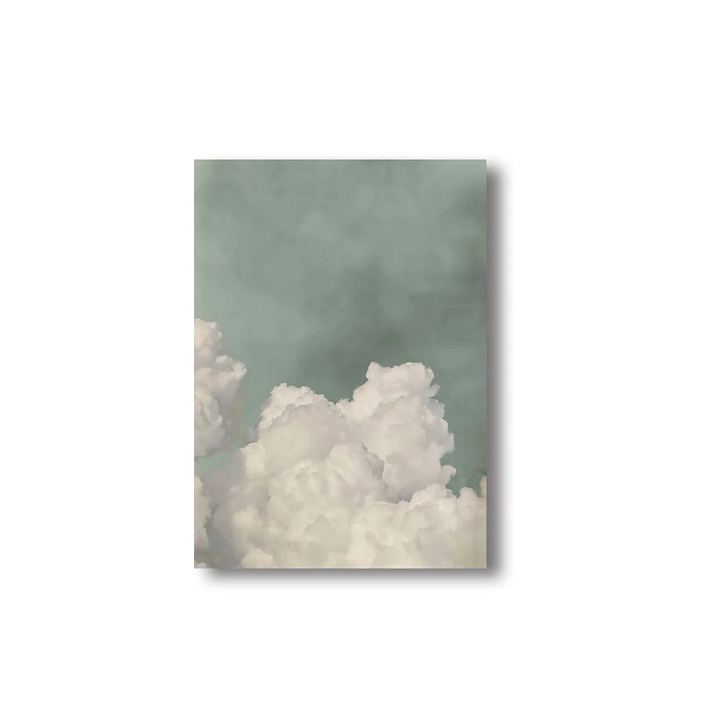 Sage Green Cloud Wall Art Poster Abstract Minimalist Sky Art Canvas Prints for Modern Living Room Bedroom Home Aesthetic Decor