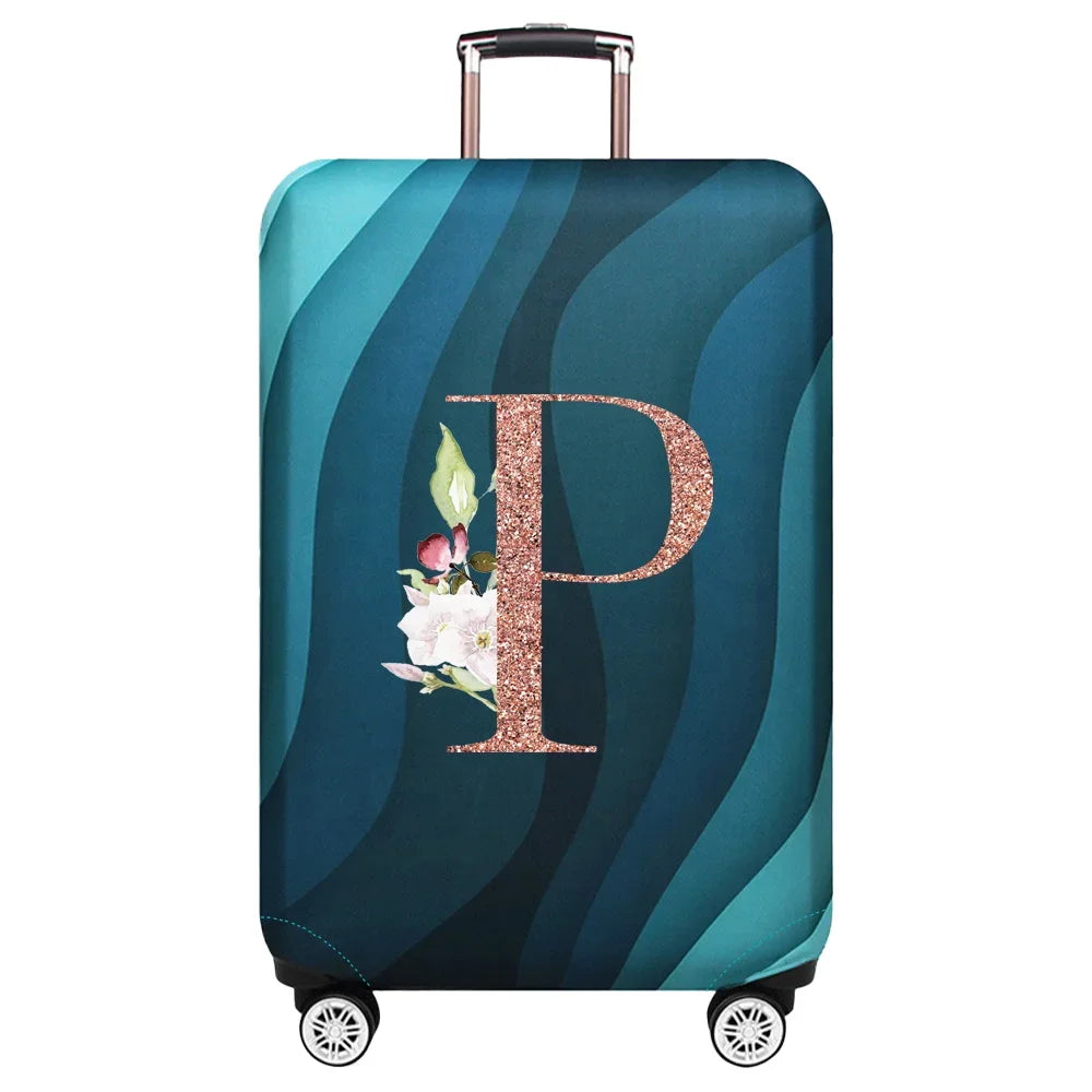 Luggage Covers 18-32inch Protector Travel Luggage Suitcase Protective Cover Stretch Dust Covers Print Rose Gold Letter Series