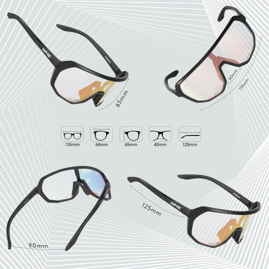 Photochromic Cycling Sunglasses Kapvoe Women Man Luxury Gold Glasses Driving Fishing Fashion Travel Golf Women Bike Goggles