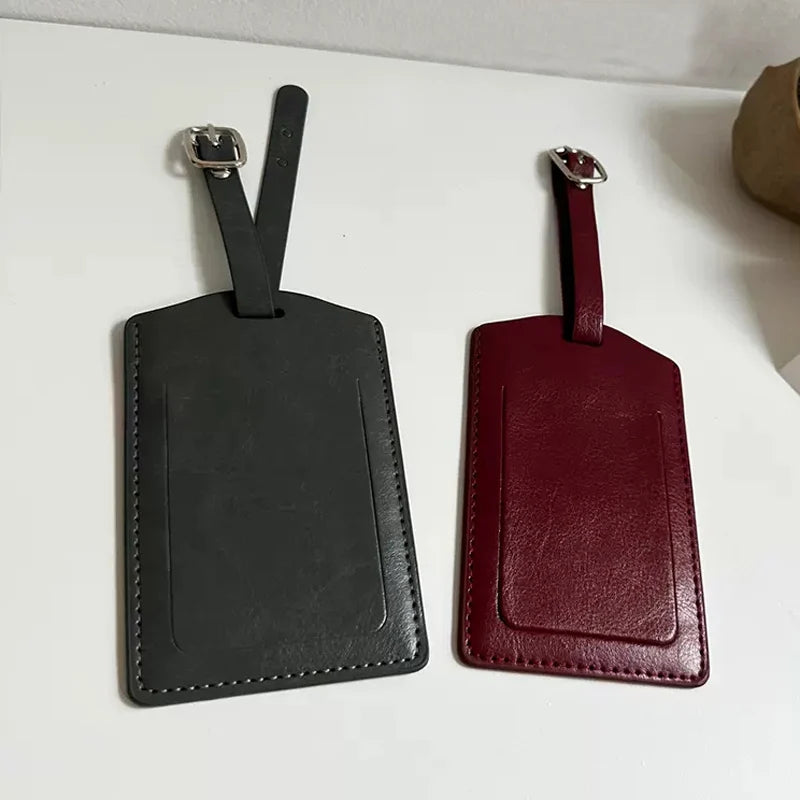 Customized Initials Baggage Tag Travel Business Luggage Tag Thickened Pu Leather Boarding Pass Flap Suitcase Tag Wedding Gift