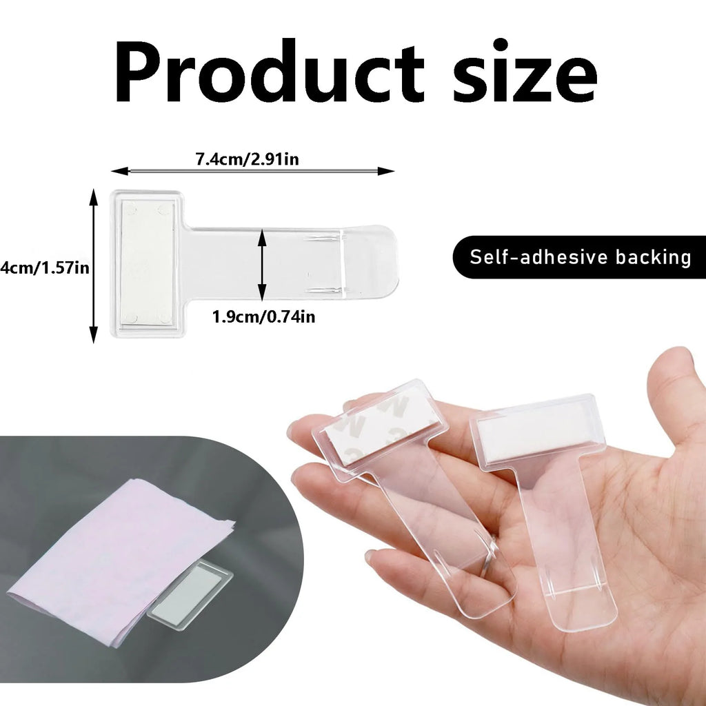 Car Window Fastener Stickers Plastic Ticket Holder Transparent Temporary Parking Business Card Holder Car Interior Accessories