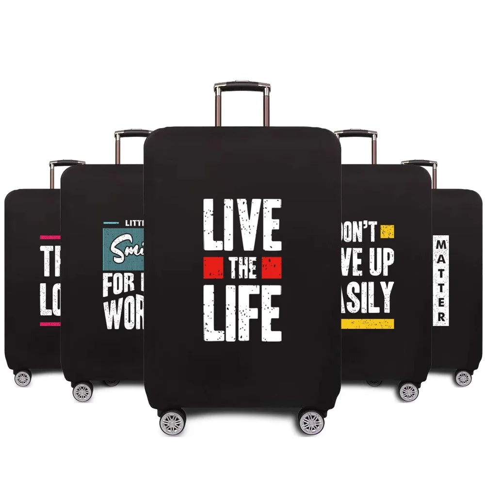 Travel Accessories Luggage Case Suitcase Dust Protective Cover 18-28 Inch Phrase Pattern Series Trolley Case Elastic Cover