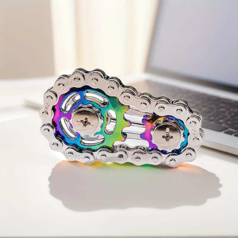 Metal Bike Chain Fidget Spinner Toys Sprockets Flywheel Fingertip Gyro Fidget Spinner Antistress Anxiety Toys for Kid Adult Gift