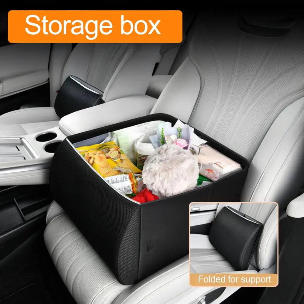 Capacity Storage Container Foldable Storage Box Foldable Car Seat Storage Box 2-in-1 Lumbar Support Cushion Canvas for Snacks