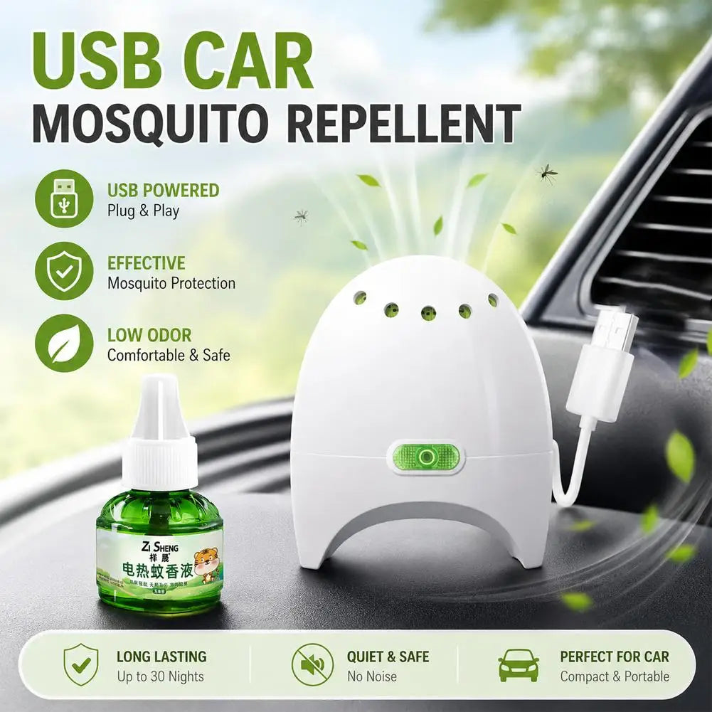 USB Car Electric Mosquito Repellent Device Mobile Plug-In Heater Home Universal Mosquito Control Incense for Vehicle Safety