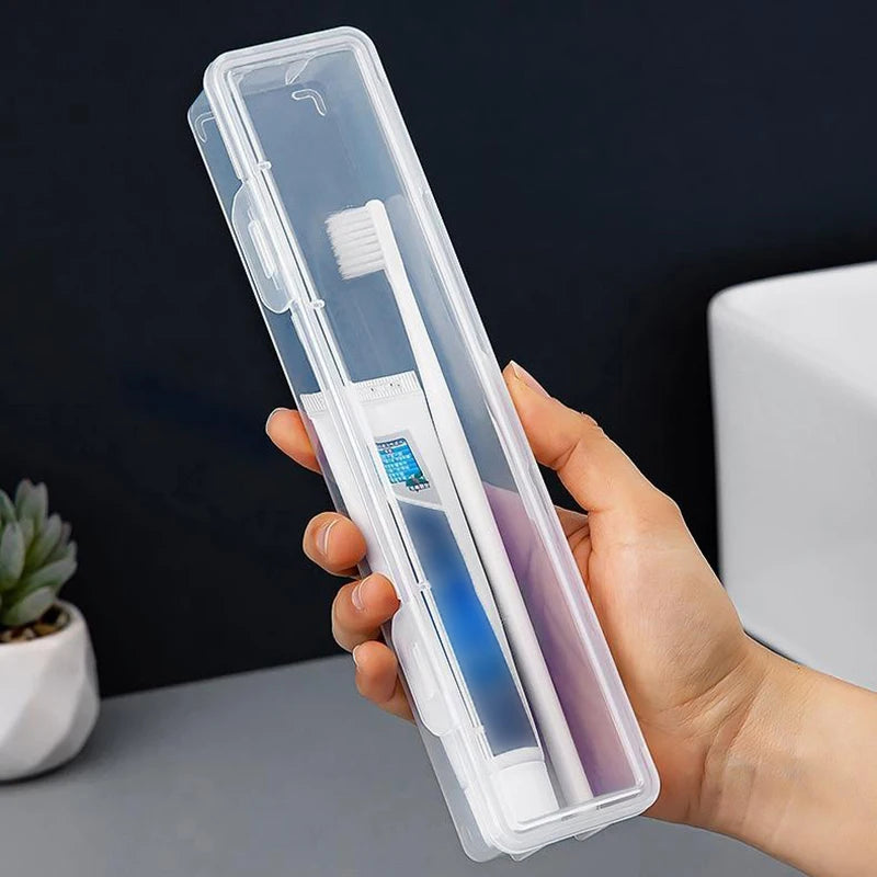 Travel Practical Accessories Portable Toothbrush Box Plastic Travel Toothbrush Case Transparent Toothbrush Holder Organizer