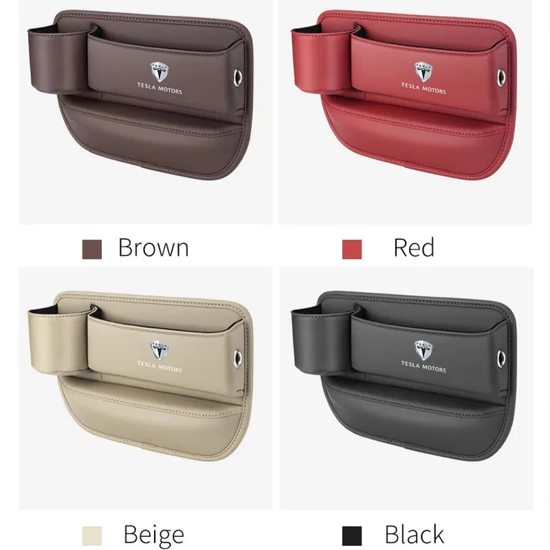 Tesla Cybertruck Beast Model 3 Model Y Model S Model X Car Leather Seat Multifunction Crevice Case Water Cup Holder Storage Box