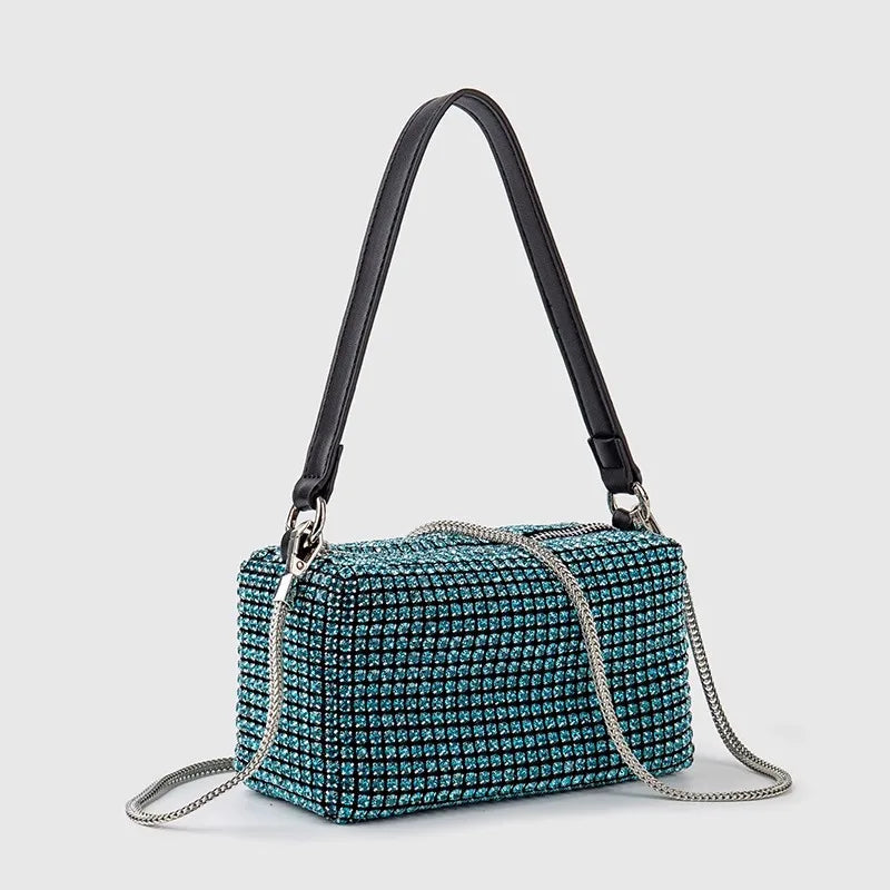 2026 Luxury Rhinestone Pearl Evening Bag for Women | Sparkly Stage Performance Purse | Elegant Dinner Party Clutch Crossbody Bag