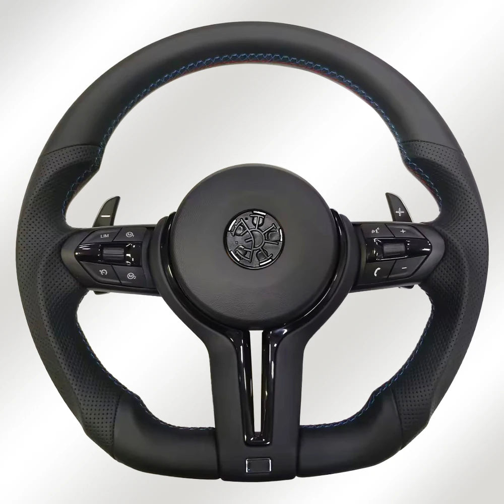 For BMW F30 F20 F48 M3 F80 F25 E90 E87 X5 E70 F01 F10 Steering Wheel Black Perforated Leather Sport Upgrade Modify Accessories