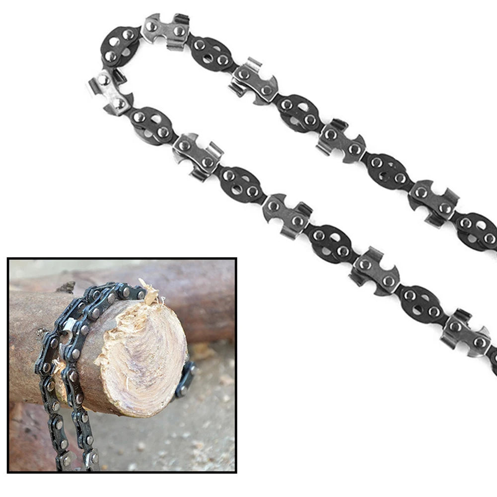 53/24 Inch Hand Rope Chain Saw Sharp Manual Tree Limb Chain Saw with 68/11 Teeth Folding Pocket Rope Chainsaw Tree Cutting Tool