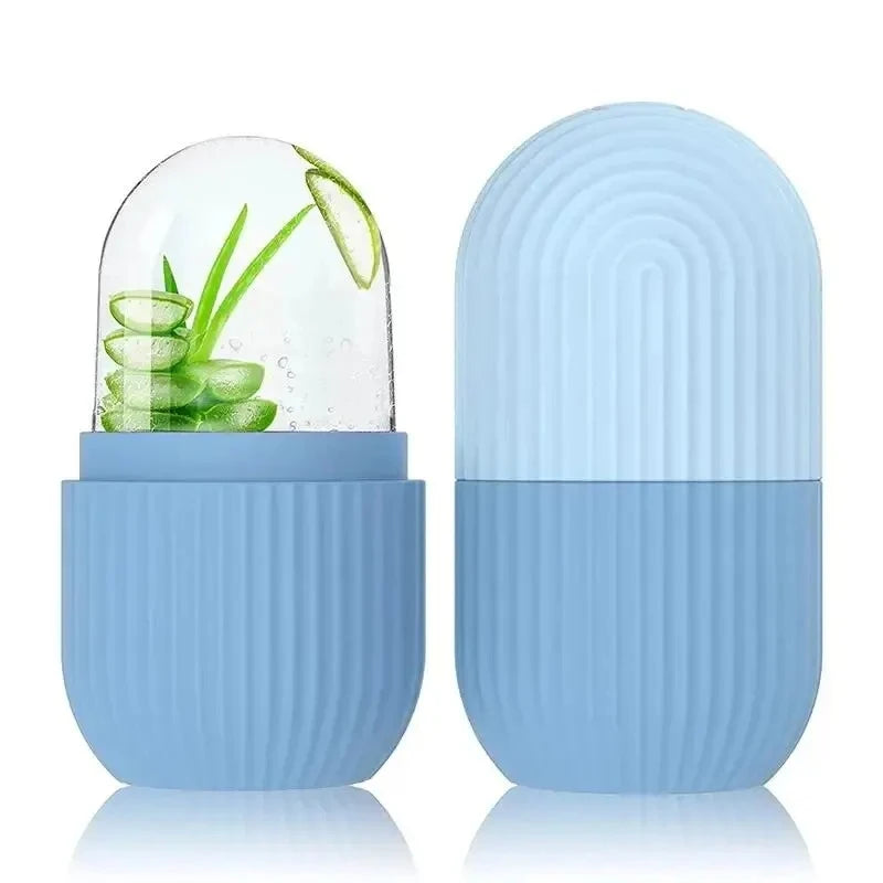 1 Striped Ice Compress Roller (Face Specific) Silicone Ice Tray Beauty Lifting Ice Ball Facial Massager Contour Eye Roller Facia
