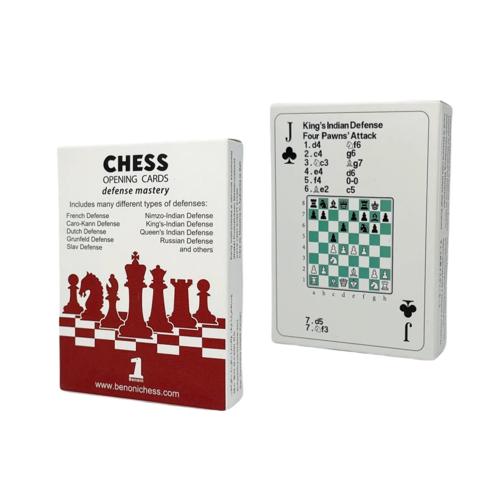 Benoni Chess Openings Cards -  Best gift for chess lovers to study chess strategy, tactics, opening moves