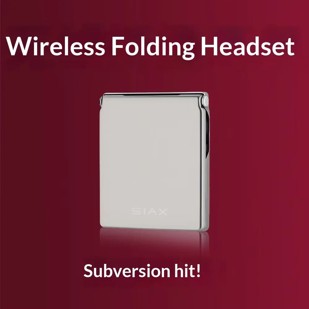 SIAX Fold Ultra-Thin Foldable In-ear Earphones Bluetooth Paper-Thin Portable Headset 2in1 Clip-On Phone Case with Earphones Gift