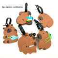 1//2/3PCS Cute Animal Kapibala PVC Soft Rubber Luggage Tag Hanger Identification Tag Bag Hanger Luggage Hanger Anti Loss Strap