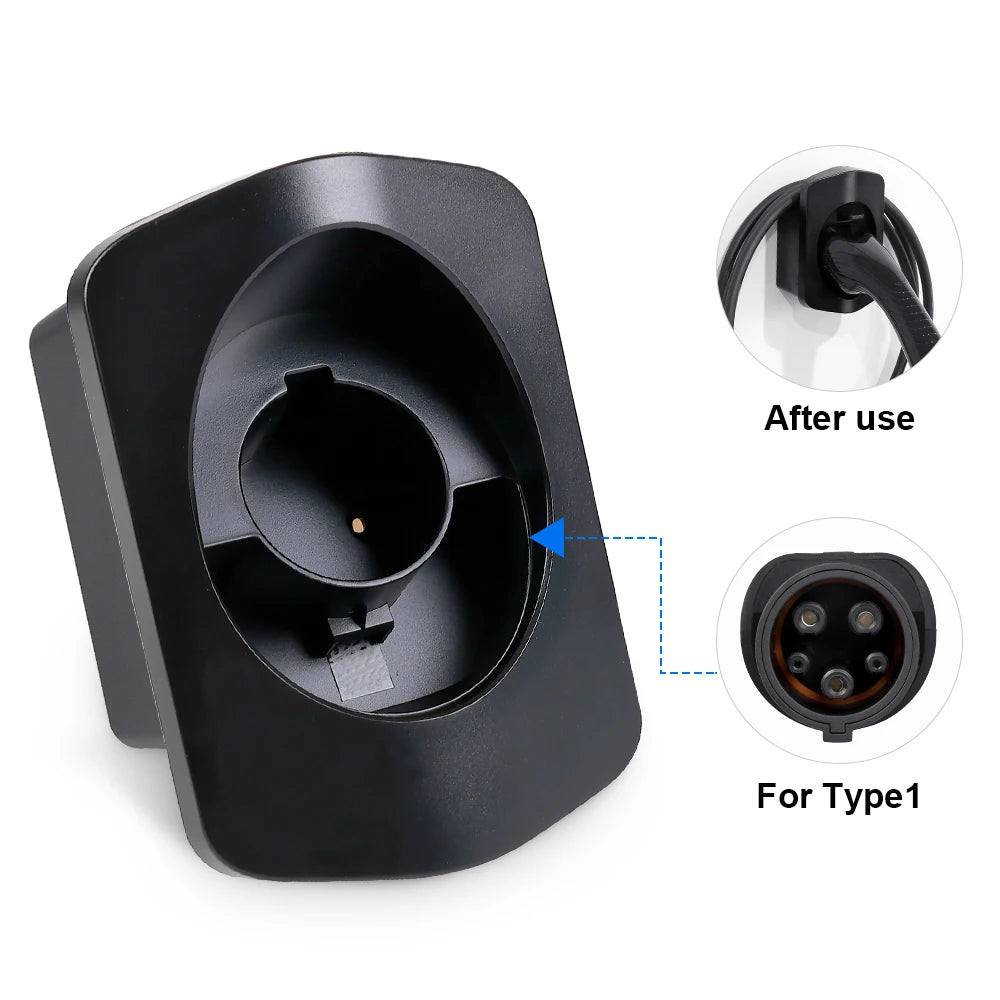 IPENGEN EV Charger Holder For Type 2/Type 1 j1772 Connector Socket Extra Protection Wallbox Electric Car Charging Cable Bracket