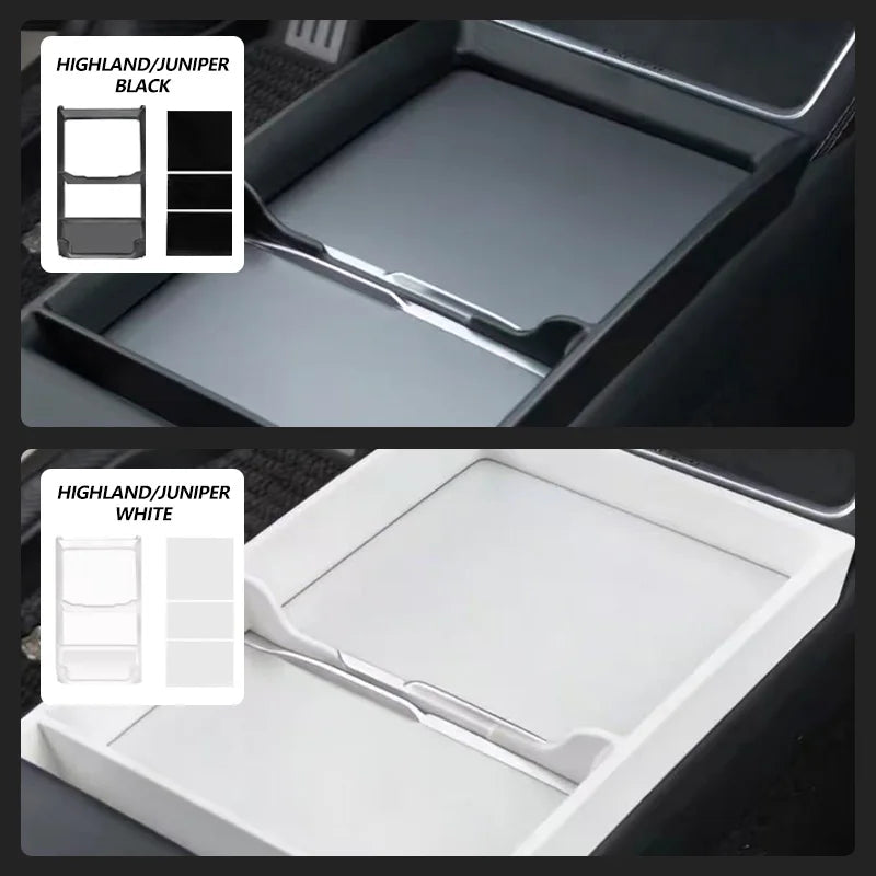 For Tesla Model 3 / Y Highland & Model Y Juniper 2016-2026+ Center Armrest Storage Organizer Tray Center Console storage Box