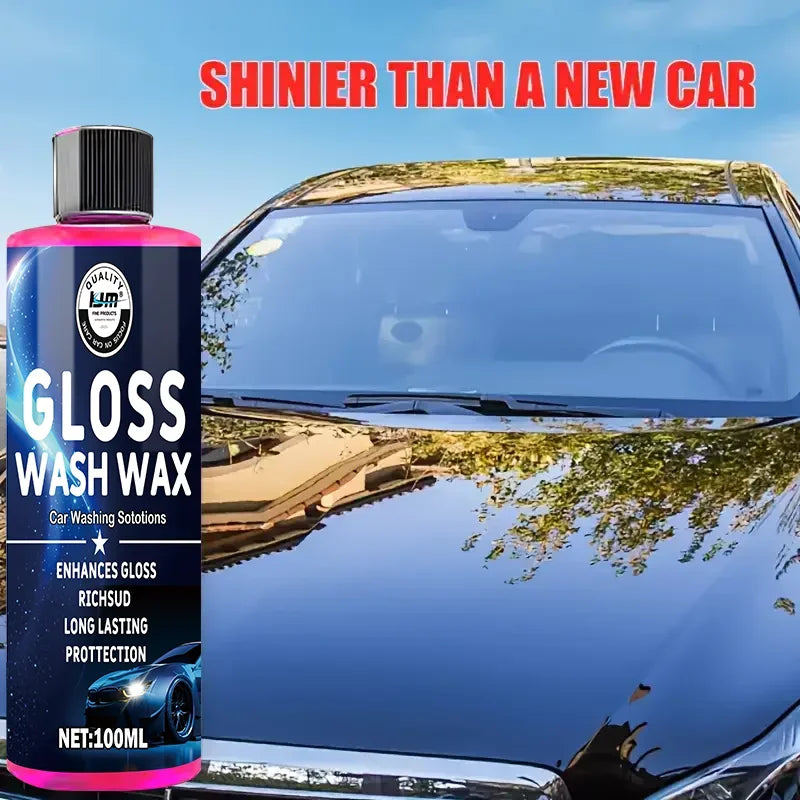 New Gloss Wash Wax 100ml - Superior Car Wash Solution for Enhanced Shine and Long-lasting Protection - Ideal for Auto Detailing