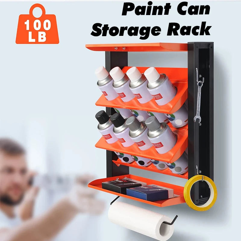 Spray Can Tool organizer Rack 3 Layers Wall Mount Heavy Duty Tool Shelf Spray Bottle Holder Workshop Garage Storage Tool Cabinet